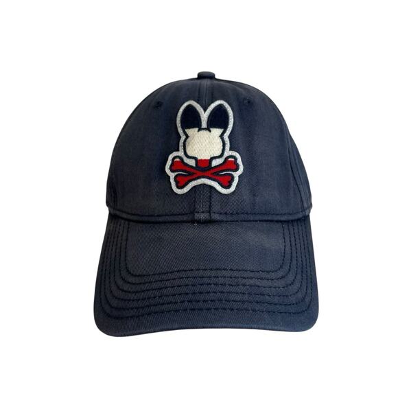 Psycho Bunny Classic Blue Baseball Cap OS Unisex 100% Cotton Embroidered Logo - Picture 2 of 13